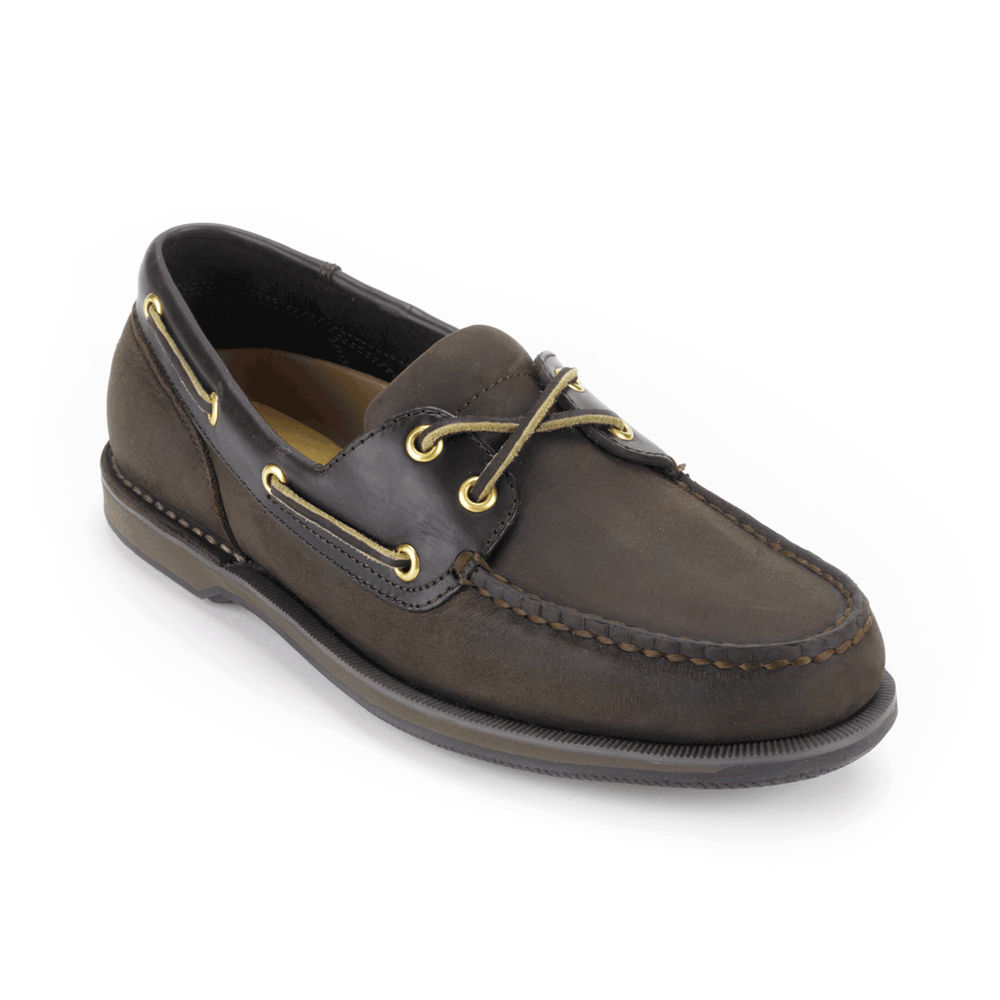 Rockport Singapore Mens Boat Shoes - Perth Dark Brown - AD4785019